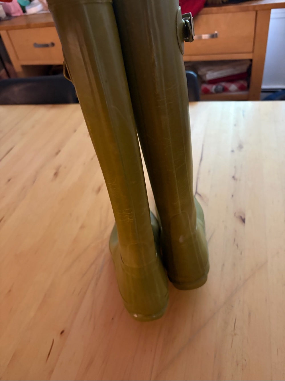 Hunter Olive Green Tall Rubber Rain Boots - Picture 10 of 10